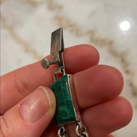 Vintage Signed CII 925 Silver Bracelet Azurite Sugilite Turquoise Multi Gem - Picture 4 of 11